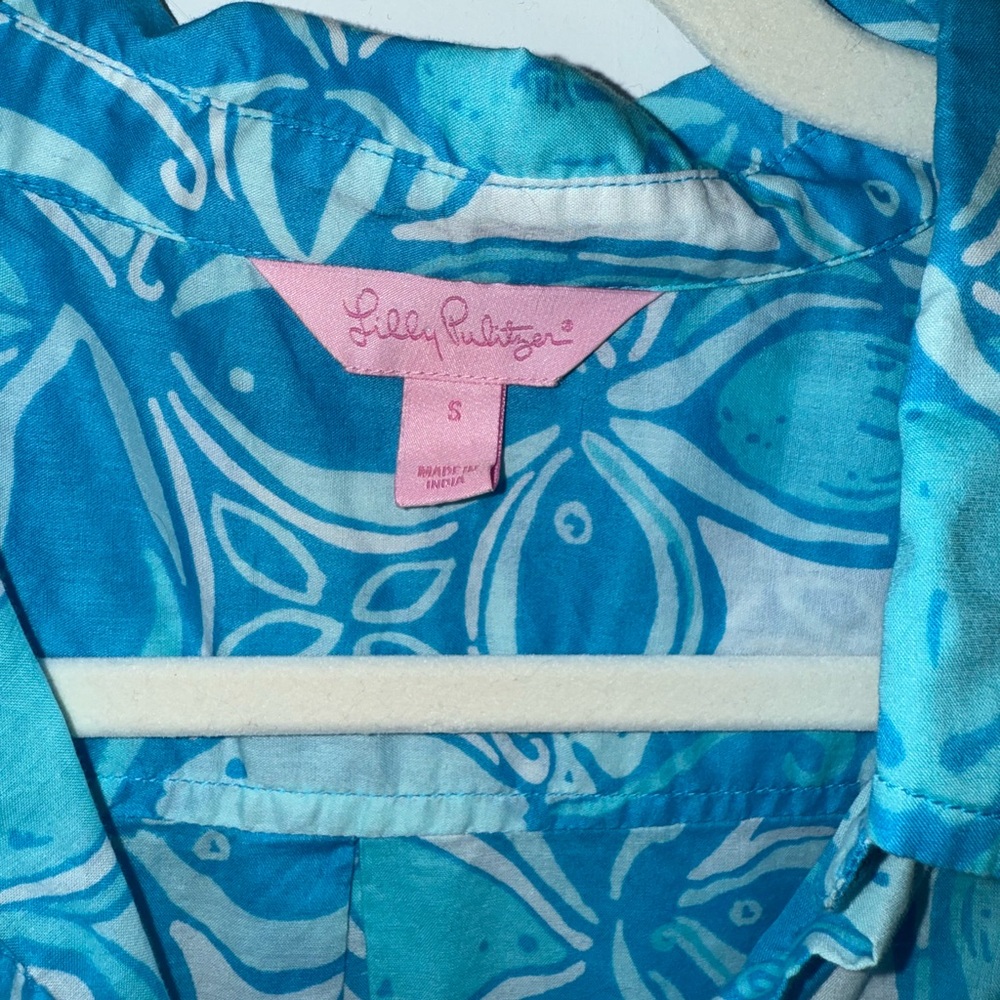 Blue Patterned Women's Top - Picture 2 of 3